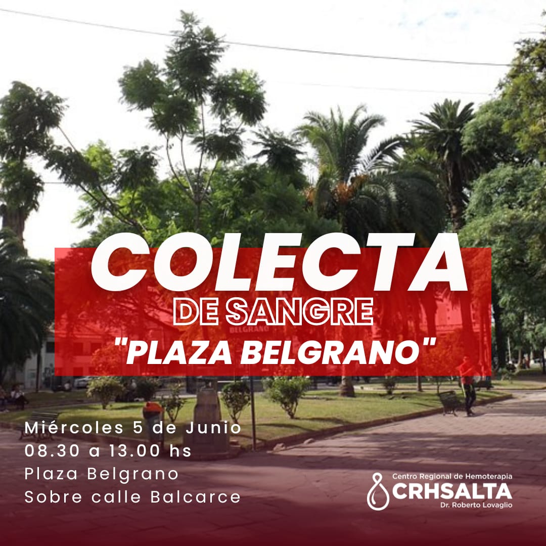 Colecta de sangre en plaza Belgrano