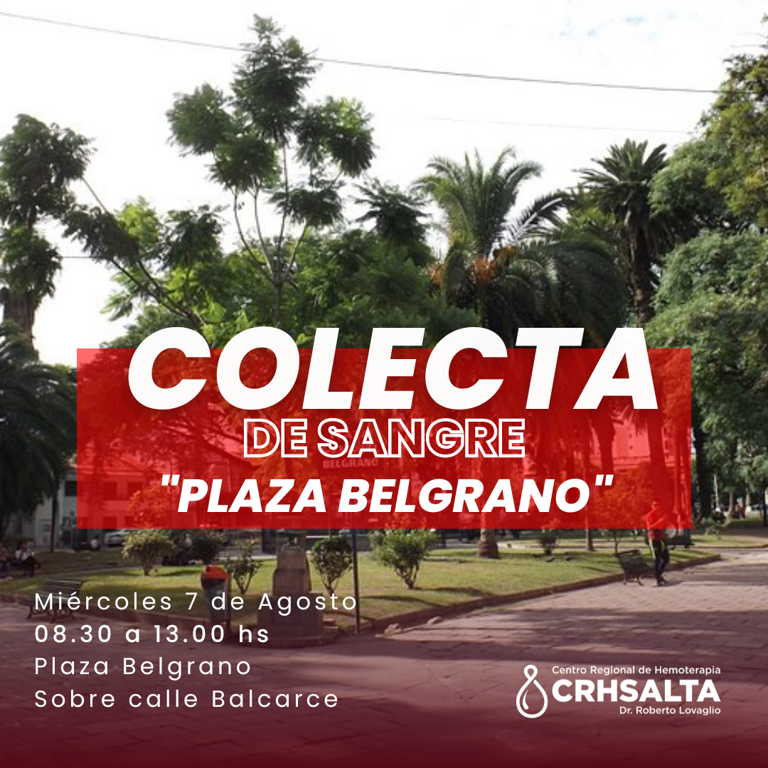 Colecta de sangre plaza Belgrano