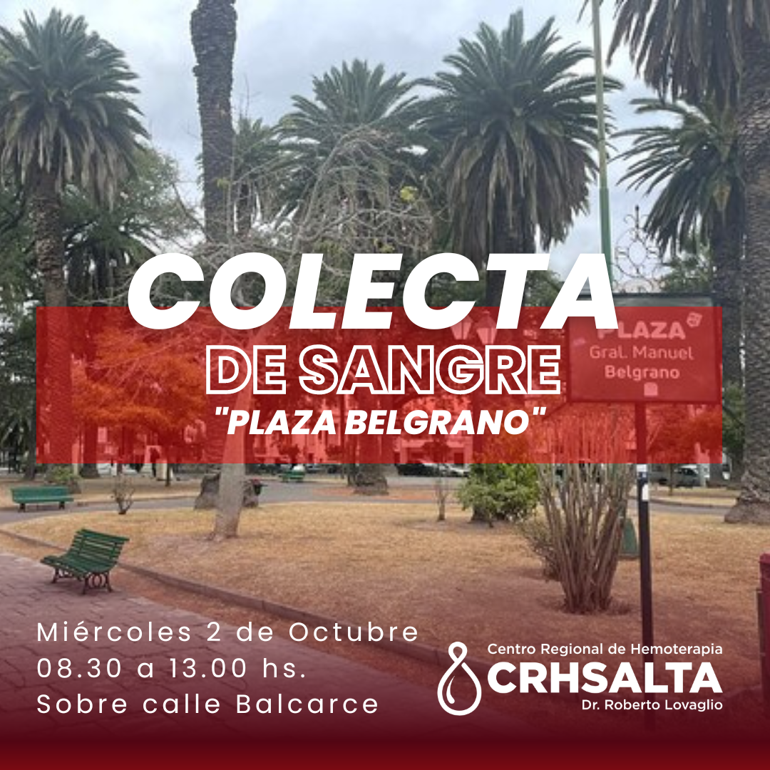 Colecta de sangre en plaza Belgrano