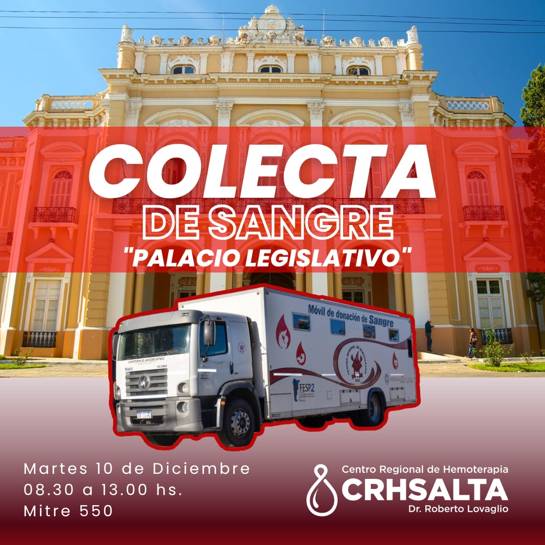 Campaña de donación de sangre en el Palacio Legislativo.