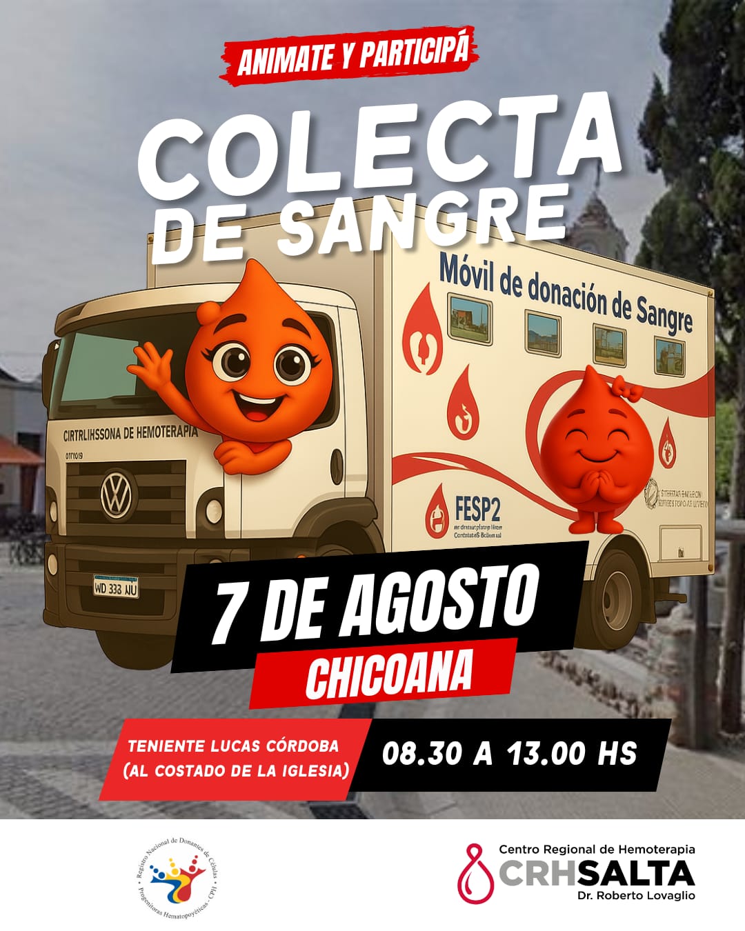 COLECTA DE SANGRE, 7 DE AGOSTO EN CHICOANA